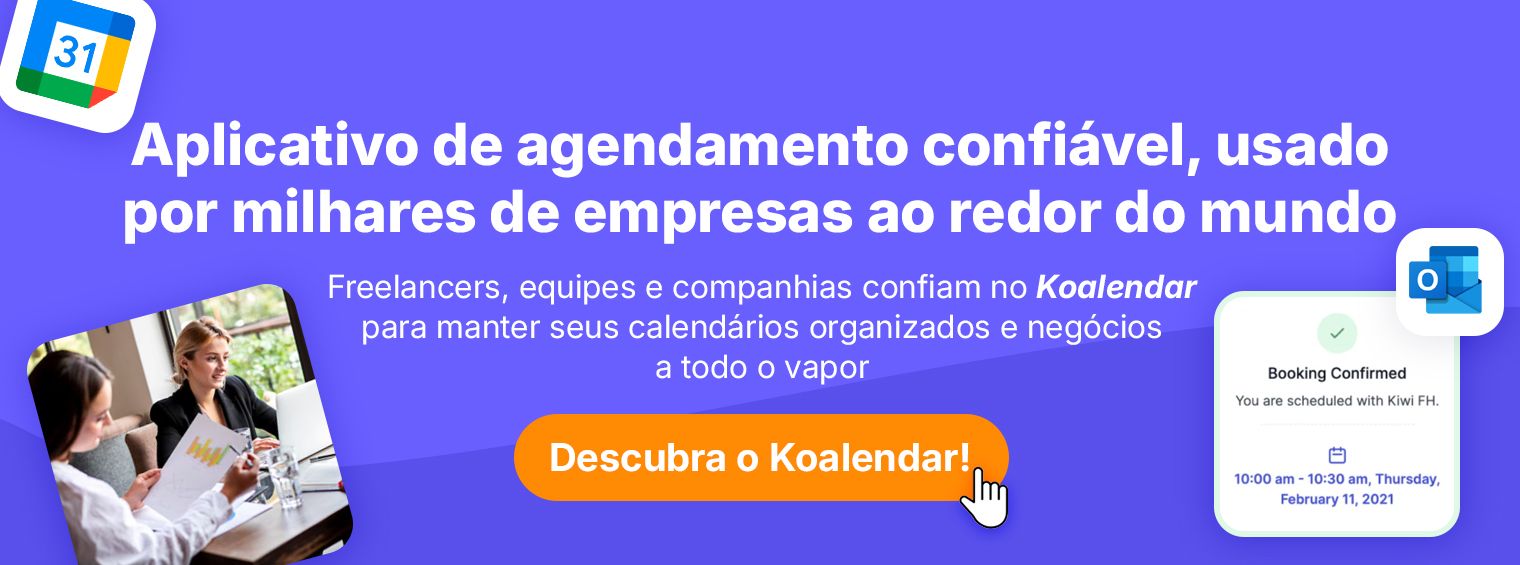Software de agendamento Koalendar para produtividade no trabalho remoto
